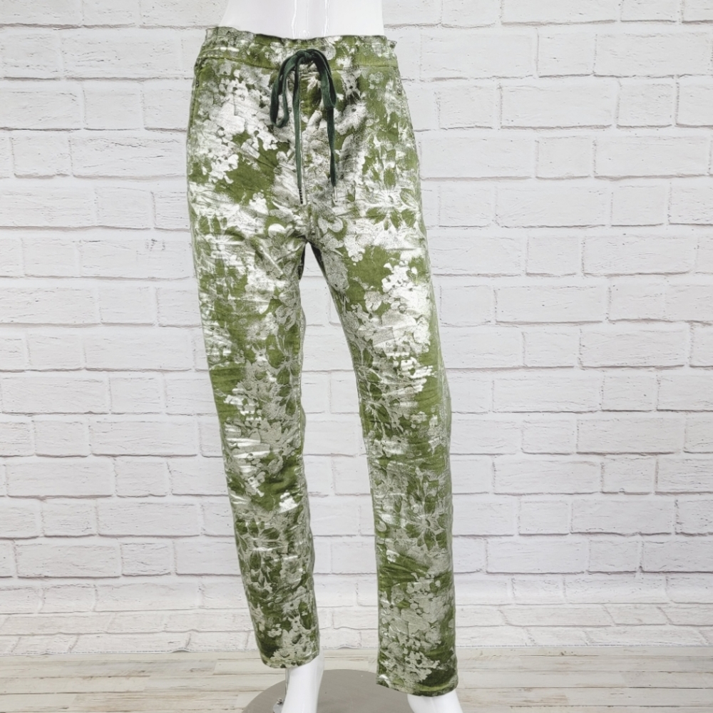 Alembika Floral Iconic Stretch Jean, Olive Size:4 NWT! SP5280